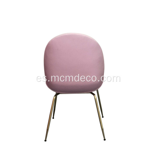 Silla de comedor de tela de escarabajo dorado